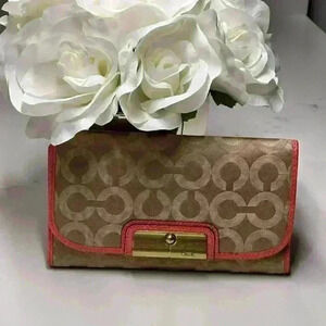 Coach Kristin C Op Art Large Checkbook Wallet 45105 NWT!